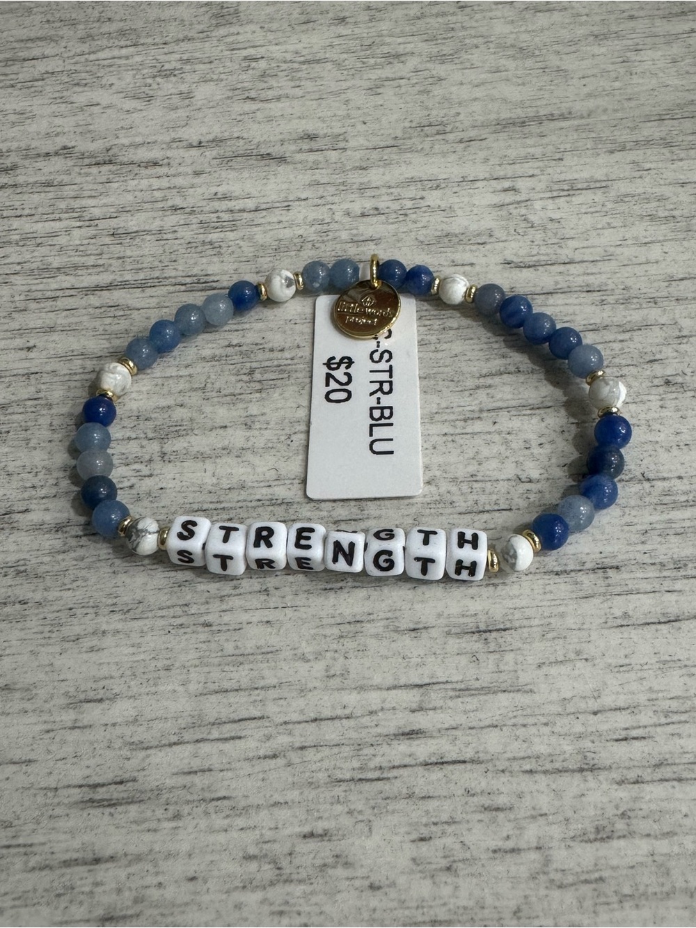 Little Words Project Blue 'Strength' Beaded Bracelet